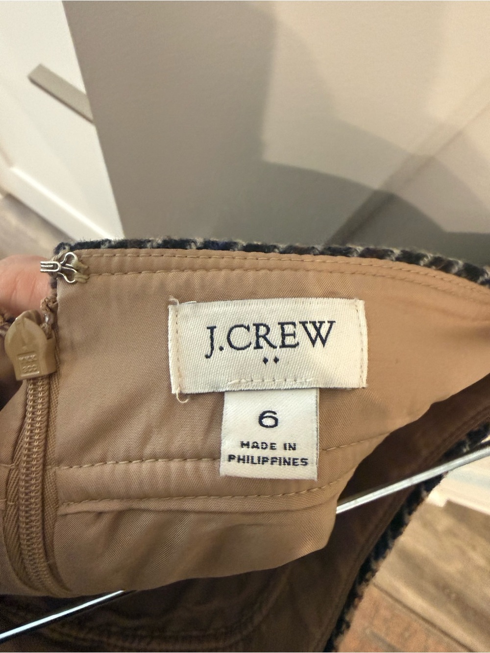 J. Crew Mini Houndstooth Skirt in Brown and Tan - Picture 4 of 4